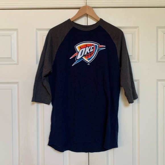 Oklahoma City Thunder 3/4 Sleeve T-Shirt Majestic - Picture 3 of 7